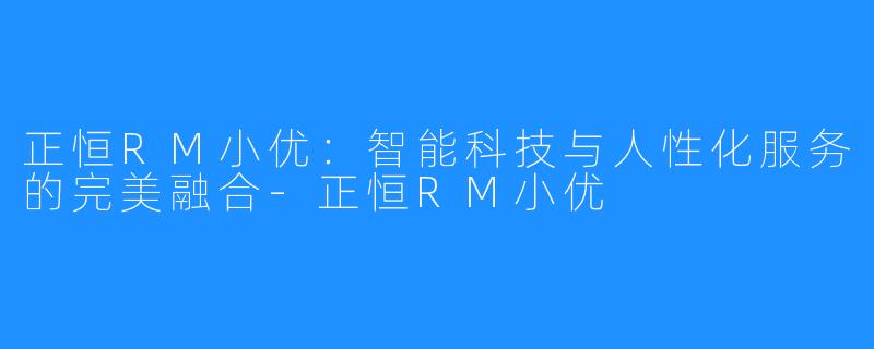 正恒RM小优：智能科技与人性化服务的完美融合-正恒RM小优