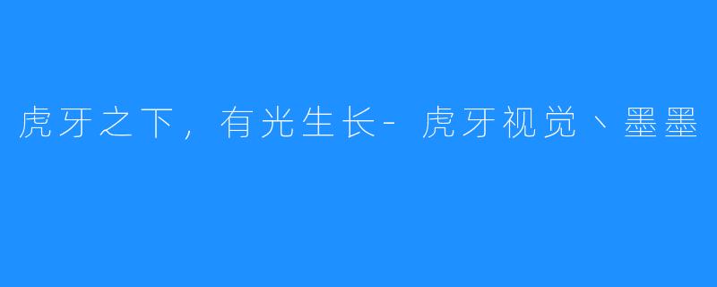 虎牙之下,有光生长-虎牙视觉丶墨墨