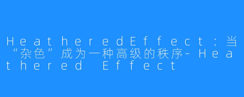 HeatheredEffect:当“杂X ”成为一种高级的秩序-Heathered Effect